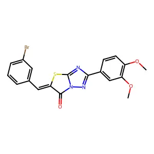 (5Z)-5-(3-bromobenzylidene)-2-(3,4-dimethoxyphenyl)[1,3]thiazolo[3,2-b][1,2,4]triazol-6(5H)-one structure