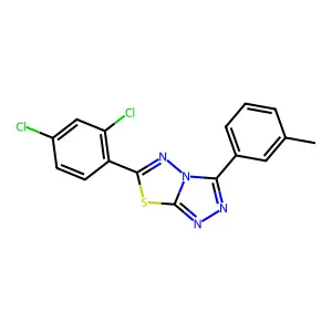 6-(2,4-dichlorophenyl)-3-(3-methylphenyl)-[1,2,4]triazolo[3,4-b][1,3,4]thiadiazole structure
