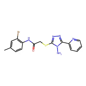 2-(4-Amino-5-pyridin-2-yl-4H-[1,2,4]triazol-3-ylsulfanyl)-N-(2-bromo-4-methyl-phenyl)-acetamide structure