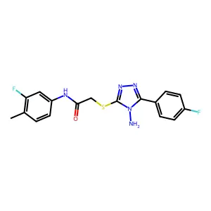 2-{[4-amino-5-(4-fluorophenyl)-4H-1,2,4-triazol-3-yl]sulfanyl}-N-(3-fluoro-4-methylphenyl)acetamide structure