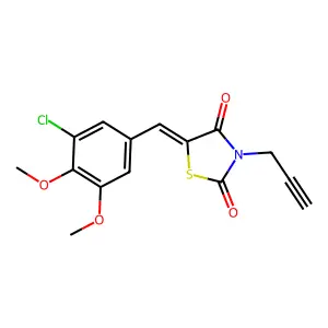 (5E)-5-[(3-chloro-4,5-dimethoxyphenyl)methylidene]-3-prop-2-ynyl-1,3-thiazolidine-2,4-dione structure