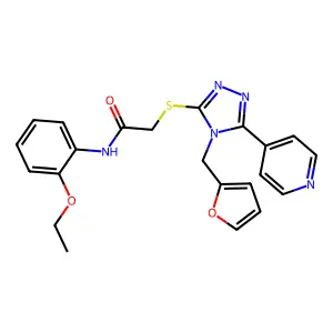 N-(2-ethoxyphenyl)-2-{[4-(furan-2-ylmethyl)-5-(pyridin-4-yl)-4H-1,2,4-triazol-3-yl]sulfanyl}acetamide structure