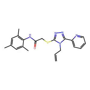 2-((4-Allyl-5-(2-pyridinyl)-4H-1,2,4-triazol-3-YL)thio)-N-mesitylacetamide structure