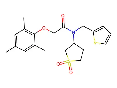 N-(1,1-dioxidotetrahydrothiophen-3-yl)-N-(thiophen-2-ylmethyl)-2-(2,4,6-trimethylphenoxy)acetamide structure