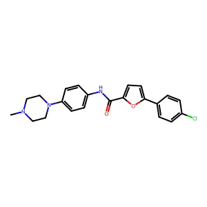 5-(4-chlorophenyl)-N-[4-(4-methyl-1-piperazinyl)phenyl]-2-furancarboxamide structure