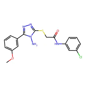 2-[4-amino-5-(3-methoxyphenyl)(1,2,4-triazol-3-ylthio)]-N-(3-chlorophenyl)acet amide structure