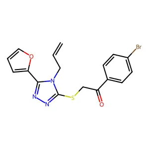 1-(4-bromophenyl)-2-[[5-(furan-2-yl)-4-prop-2-enyl-1,2,4-triazol-3-yl]sulfanyl]ethanone structure