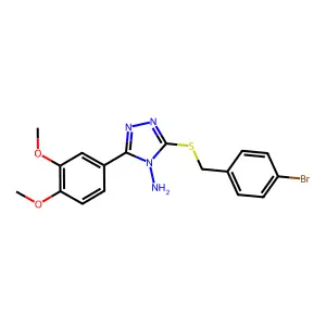 5-(3,4-Dimethoxyphenyl)-3-[(4-bromophenyl)methylthio]-1,2,4-triazole-4-ylamine structure