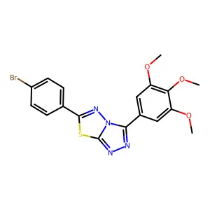 6-(4-bromophenyl)-3-(3,4,5-trimethoxyphenyl)-[1,2,4]triazolo[3,4-b][1,3,4]thiadiazole structure