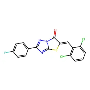 C17H8Cl2FN3OS structure