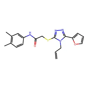 N-(3,4-dimethylphenyl)-2-{[5-(furan-2-yl)-4-(prop-2-en-1-yl)-4H-1,2,4-triazol-3-yl]sulfanyl}acetamide structure