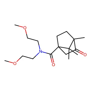 (1R,4R)-N,N-bis(2-methoxyethyl)-4,7,7-trimethyl-3-oxobicyclo[2.2.1]heptane-1-carboxamide structure