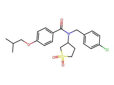 N-(4-chlorobenzyl)-N-(1,1-dioxidotetrahydrothiophen-3-yl)-4-(2-methylpropoxy)benzamide structure