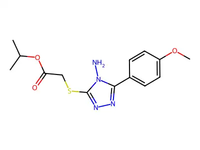 Isopropyl ((4-amino-5-(4-methoxyphenyl)-4H-1,2,4-triazol-3-YL)thio)acetate structure