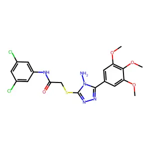 2-[4-amino-5-(3,4,5-trimethoxyphenyl)(1,2,4-triazol-3-ylthio)]-N-(3,5-dichloro phenyl)acetamide structure