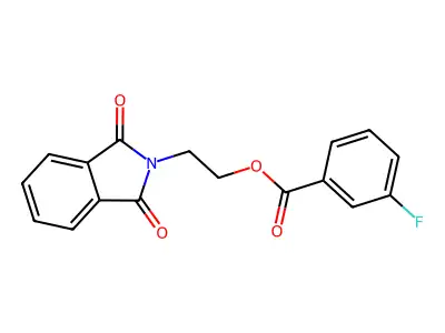 2-(1,3-Dioxo-1,3-dihydro-2H-isoindol-2-yl)ethyl 3-fluorobenzoate structure