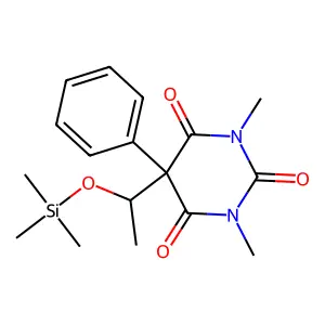 1,3-Dimethyl-5-phenyl-5-[1- ethyl]-2,4,6 -pyrimidinetrione structure