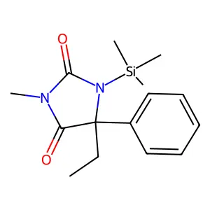 5-Ethyl-3-methyl-5-phenyl-1-(trimethylsilyl)-2,4-imidazolidinedione structure
