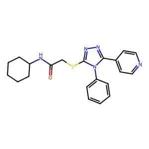 N-cyclohexyl-2-[(4-phenyl-5-pyridin-4-yl-1,2,4-triazol-3-yl)sulfanyl]acetamide structure