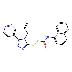 N-(naphthalen-1-yl)-2-{[4-(prop-2-en-1-yl)-5-(pyridin-4-yl)-4H-1,2,4-triazol-3-yl]sulfanyl}acetamide structure