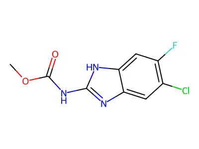 methyl 6-chloro-5-fluoro-1H-benzimidazol-2-ylcarbamate structure