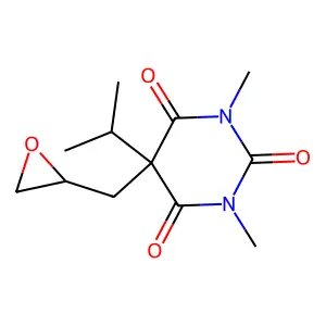 1,3-Dimethyl-5-isopropyl-5-(oxiranylmethyl)-2,4,6(1H,3H,5H)-pyrimidinetrione structure
