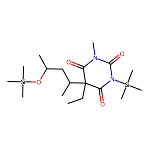 2,4,6(1H,3H,5H)-Pyrimidinetrione, 5-ethyl-1-methyl-5-[1-methyl-3-[(trimethylsilyl)oxy]butyl]-3-(trimethylsilyl)- structure