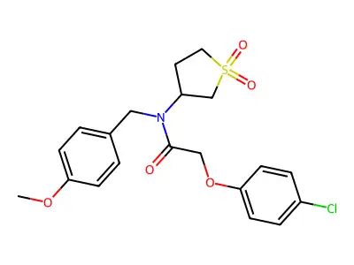 2-(4-chlorophenoxy)-N-(1,1-dioxidotetrahydrothiophen-3-yl)-N-(4-methoxybenzyl)acetamide structure