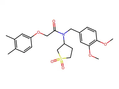 N-(3,4-dimethoxybenzyl)-2-(3,4-dimethylphenoxy)-N-(1,1-dioxidotetrahydrothiophen-3-yl)acetamide structure
