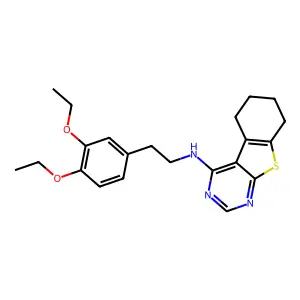 N-[2-(3,4-diethoxyphenyl)ethyl]-5,6,7,8-tetrahydro-[1]benzothiolo[2,3-d]pyrimidin-4-amine structure
