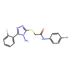 2-[4-amino-5-(2-fluorophenyl)(1,2,4-triazol-3-ylthio)]-N-(4-bromophenyl)acetam ide structure