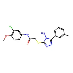 2-[4-amino-5-(3-methylphenyl)(1,2,4-triazol-3-ylthio)]-N-(3-chloro-4-methoxyph enyl)acetamide structure