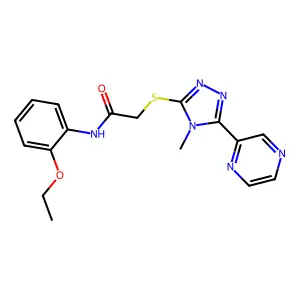 N-(2-ethoxyphenyl)-2-{[4-methyl-5-(pyrazin-2-yl)-4H-1,2,4-triazol-3-yl]sulfanyl}acetamide structure
