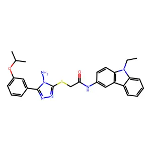 2-{4-amino-5-[3-(methylethoxy)phenyl](1,2,4-triazol-3-ylthio)}-N-(9-ethylcarba zol-3-yl)acetamide structure