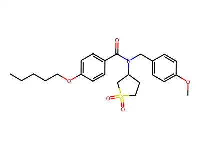 N-(1,1-dioxidotetrahydrothiophen-3-yl)-N-(4-methoxybenzyl)-4-(pentyloxy)benzamide structure