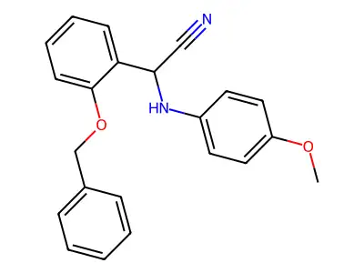 [2-(Benzyloxy)phenyl][(4-methoxyphenyl)amino]acetonitrile structure