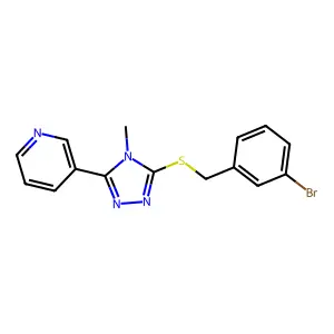 3-[5-[(3-Bromophenyl)methylsulfanyl]-4-methyl-1,2,4-triazol-3-yl]pyridine structure