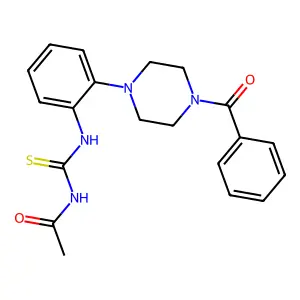 N-[[2-(4-benzoylpiperazin-1-yl)phenyl]carbamothioyl]acetamide structure