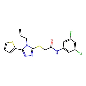 N-(3,5-dichlorophenyl)-2-{[4-(prop-2-en-1-yl)-5-(thiophen-2-yl)-4H-1,2,4-triazol-3-yl]sulfanyl}acetamide structure