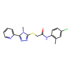N-(4-chloro-2-methylphenyl)-2-{[4-methyl-5-(pyridin-2-yl)-4H-1,2,4-triazol-3-yl]sulfanyl}acetamide structure