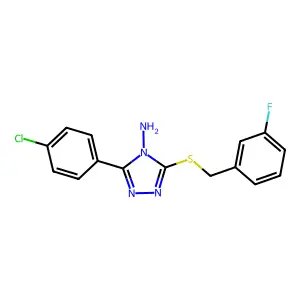 3-(4-Chlorophenyl)-5-((3-fluorobenzyl)thio)-4H-1,2,4-triazol-4-amine structure