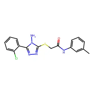 2-((4-amino-5-(2-chlorophenyl)-4H-1,2,4-triazol-3-yl)thio)-N-(m-tolyl)acetamide structure