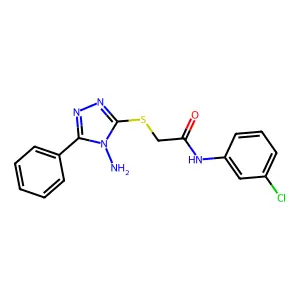 2-((4-amino-5-phenyl-4H-1,2,4-triazol-3-yl)thio)-N-(3-chlorophenyl)acetamide structure