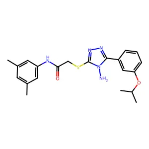 2-({4-amino-5-[3-(propan-2-yloxy)phenyl]-4H-1,2,4-triazol-3-yl}sulfanyl)-N-(3,5-dimethylphenyl)acetamide structure
