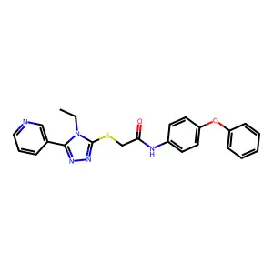 2-{[4-ethyl-5-(pyridin-3-yl)-4H-1,2,4-triazol-3-yl]sulfanyl}-N-(4-phenoxyphenyl)acetamide structure