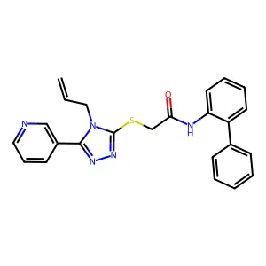 N-(biphenyl-2-yl)-2-{[4-(prop-2-en-1-yl)-5-(pyridin-3-yl)-4H-1,2,4-triazol-3-yl]sulfanyl}acetamide structure