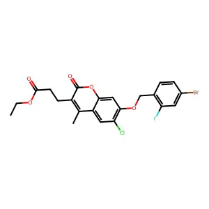 C22H19BrClFO5 structure