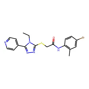 N-(4-bromo-2-methylphenyl)-2-{[4-ethyl-5-(pyridin-4-yl)-4H-1,2,4-triazol-3-yl]sulfanyl}acetamide structure