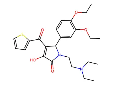 5-(3,4-diethoxyphenyl)-1-[2-(diethylamino)ethyl]-3-hydroxy-4-(2-thienylcarbony l)-3-pyrrolin-2-one structure