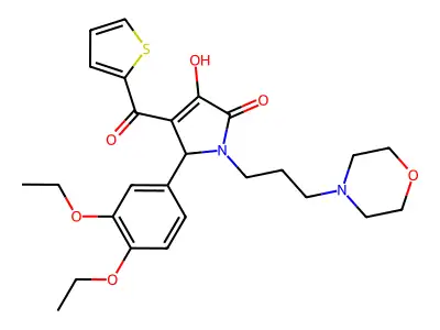 5-(3,4-diethoxyphenyl)-3-hydroxy-1-(3-morpholin-4-ylpropyl)-4-(2-thienylcarbon yl)-3-pyrrolin-2-one structure